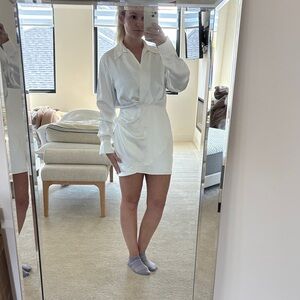Zara White Long Sleeve Dress